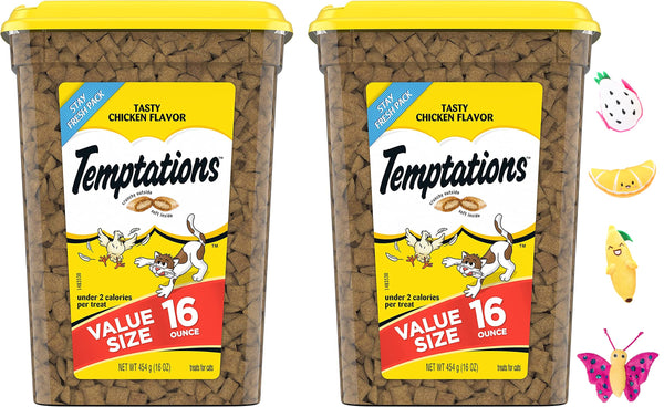Temptations Tasty Chicken Flavor Cat Treats with Aurora Pet Catnip Toy (Assorted)