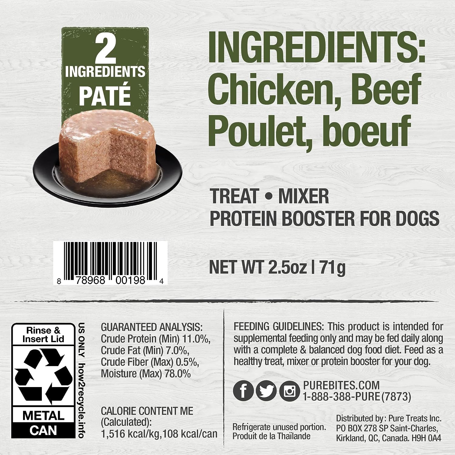 PureBites Paté Dog Food Toppings Variety Pack [2.5-oz Each]