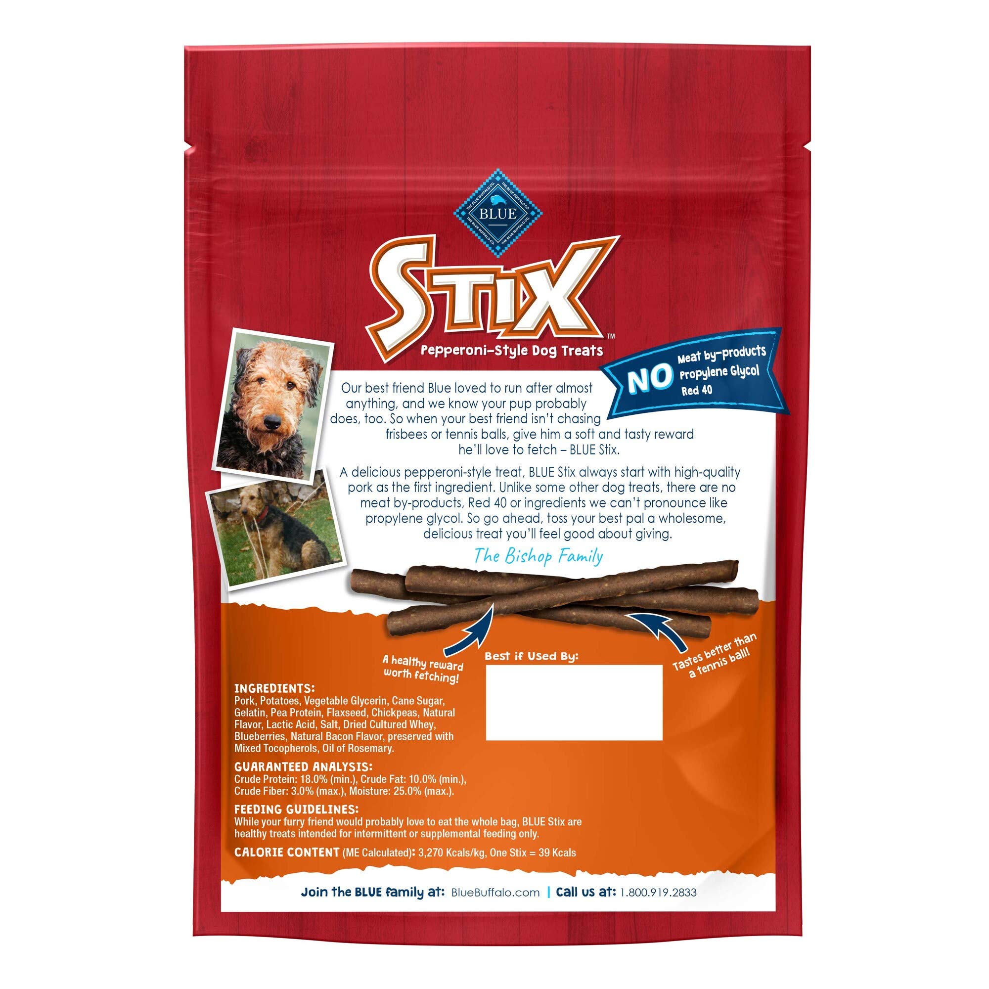 Blue Buffalo Stix Natural Soft-Moist Dog Treat, Chicken Recipe 13-oz Bags