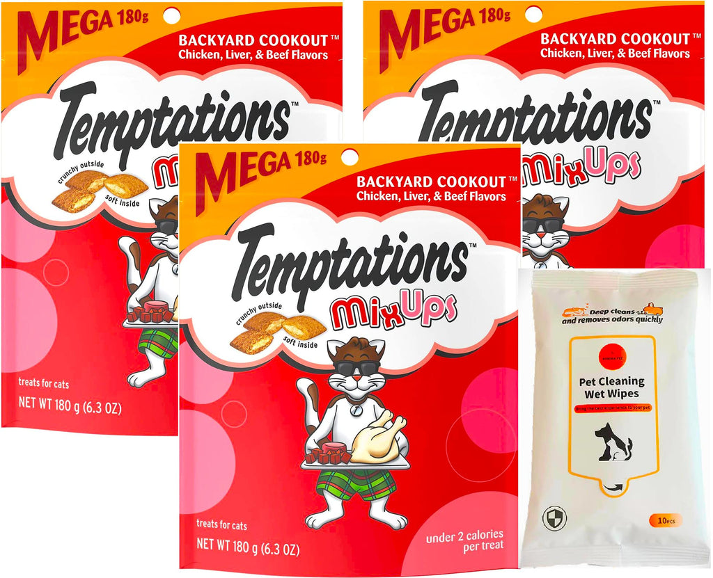 Temptations Mega Backyard Cookout MixUps Soft & Crunchy Cat Treats (180g - 6.3oz)