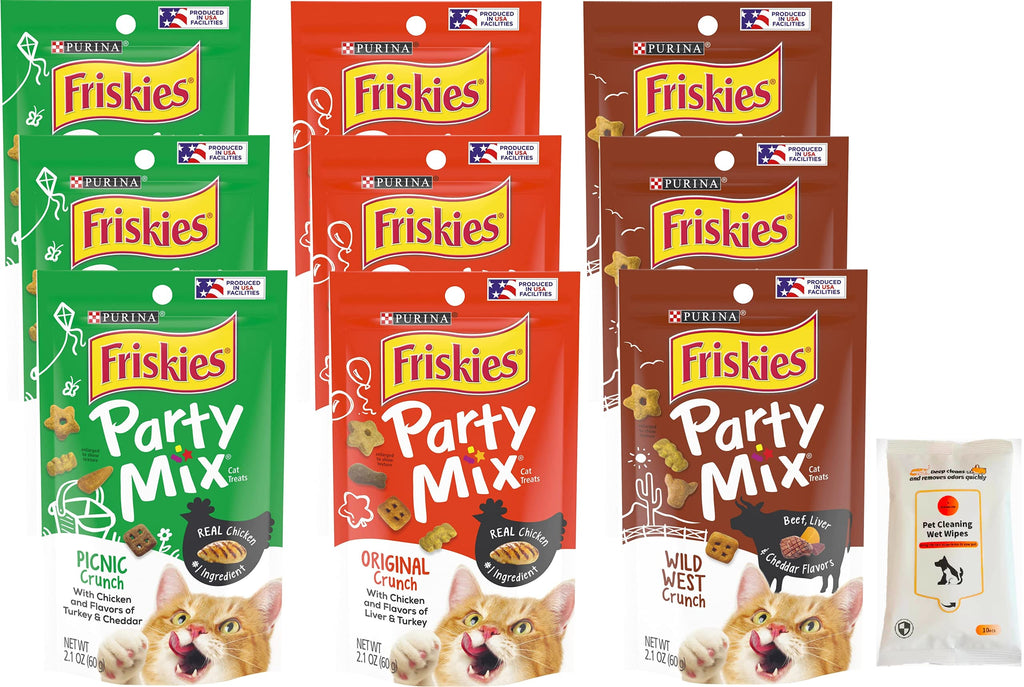 Friskies Party Mix Crunchy Cat Treats (3) Wild West (3) Original (3) Picnic