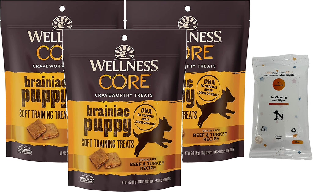 Wellness Core Brainiac Puppy Beef & Turkey Soft Training Dog Treats 5-oz (Pack of 3)