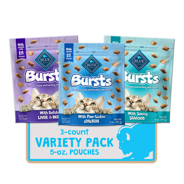 BLUE BUFFALO Bursts Creamy, Crunchy Cat Treat Variety