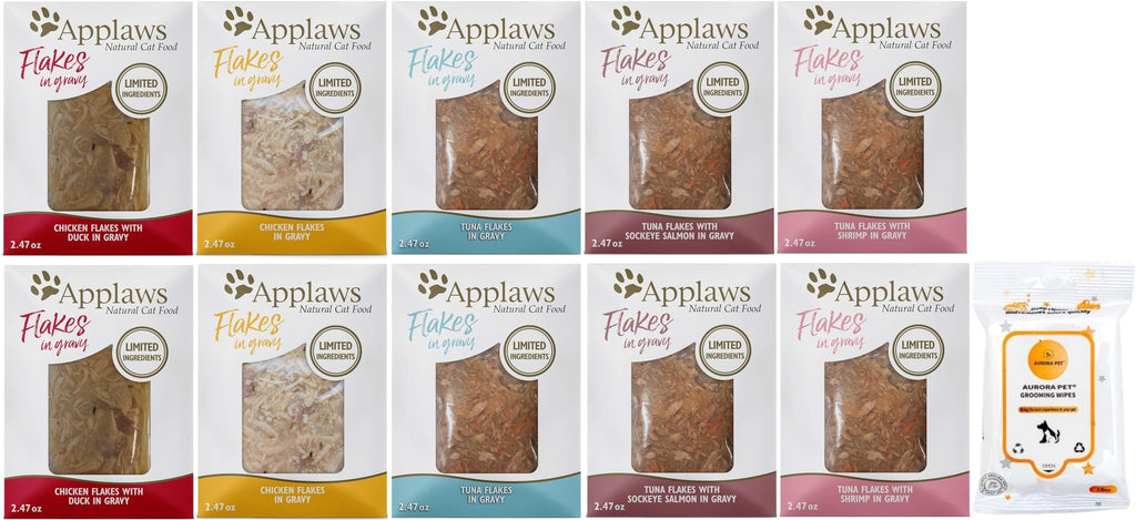 Applaws Flakes in Gravy Wet Cat Food Variety Pack (5 Flavors) Pack of 10