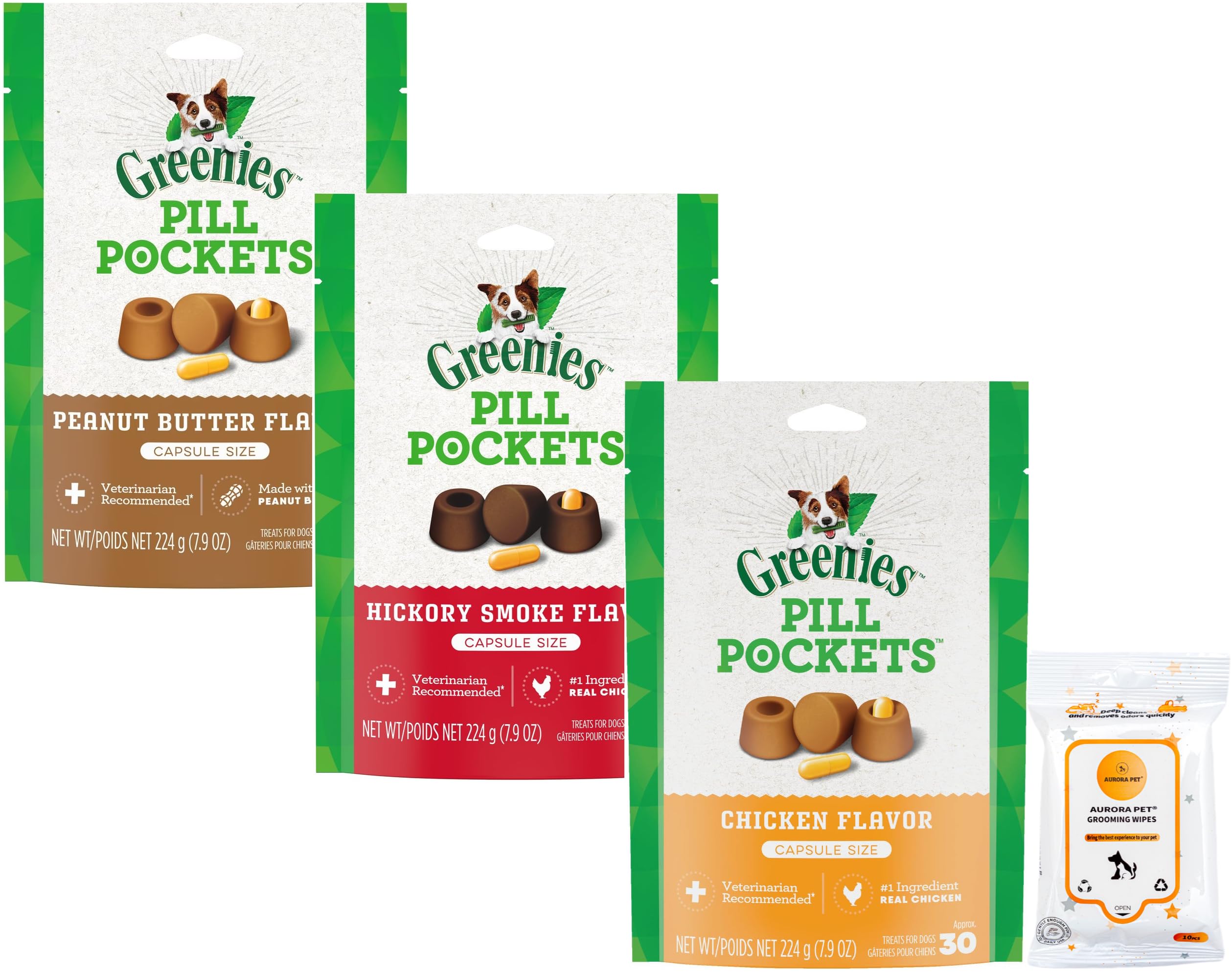 Greenies Pill Pockets Capsule Size Dog Treats Variety Pack (7.9-oz Each)