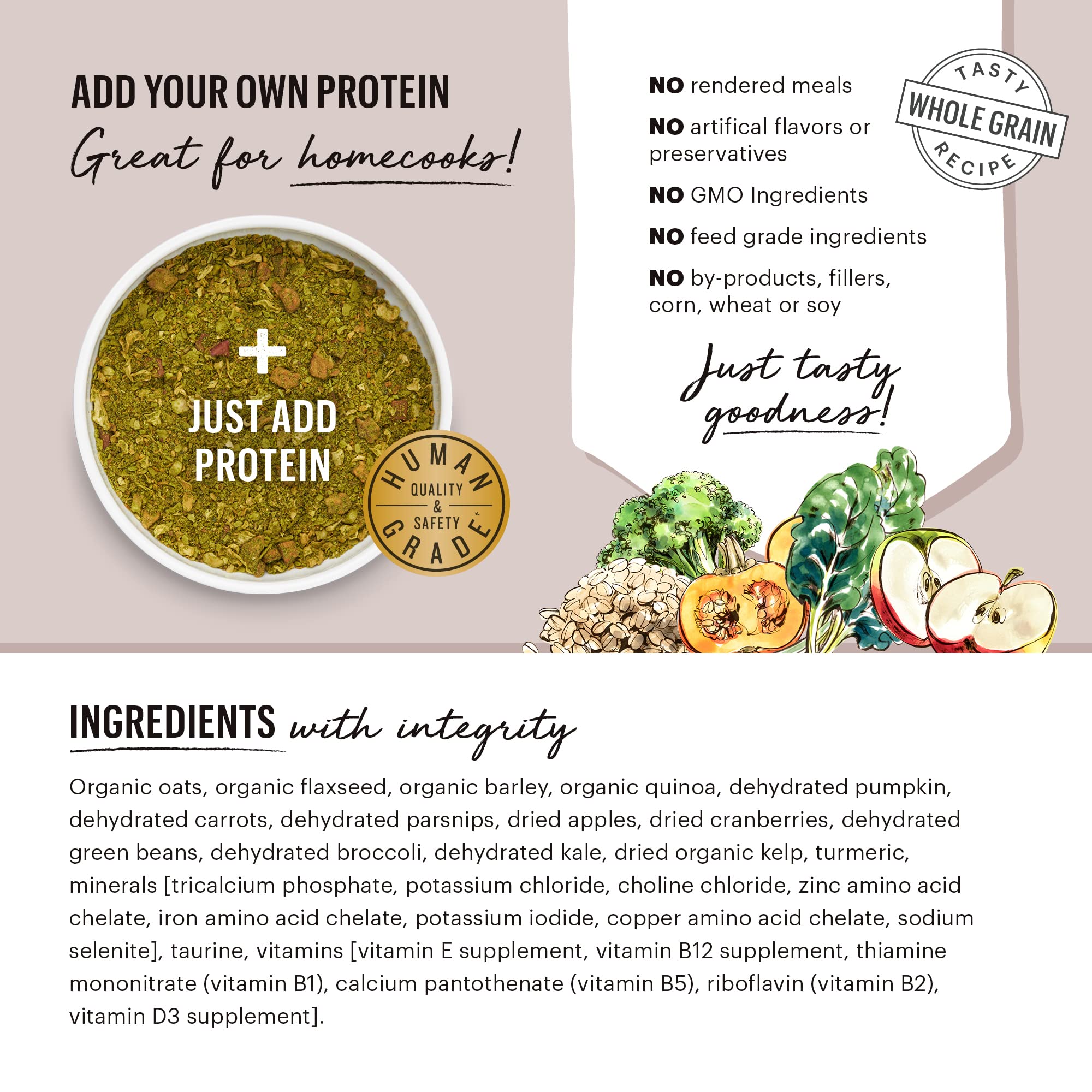 The Honest Kitchen Human Grade Dehydrated Grain Free Base Mix Dog Food - Just Add Protein & Water