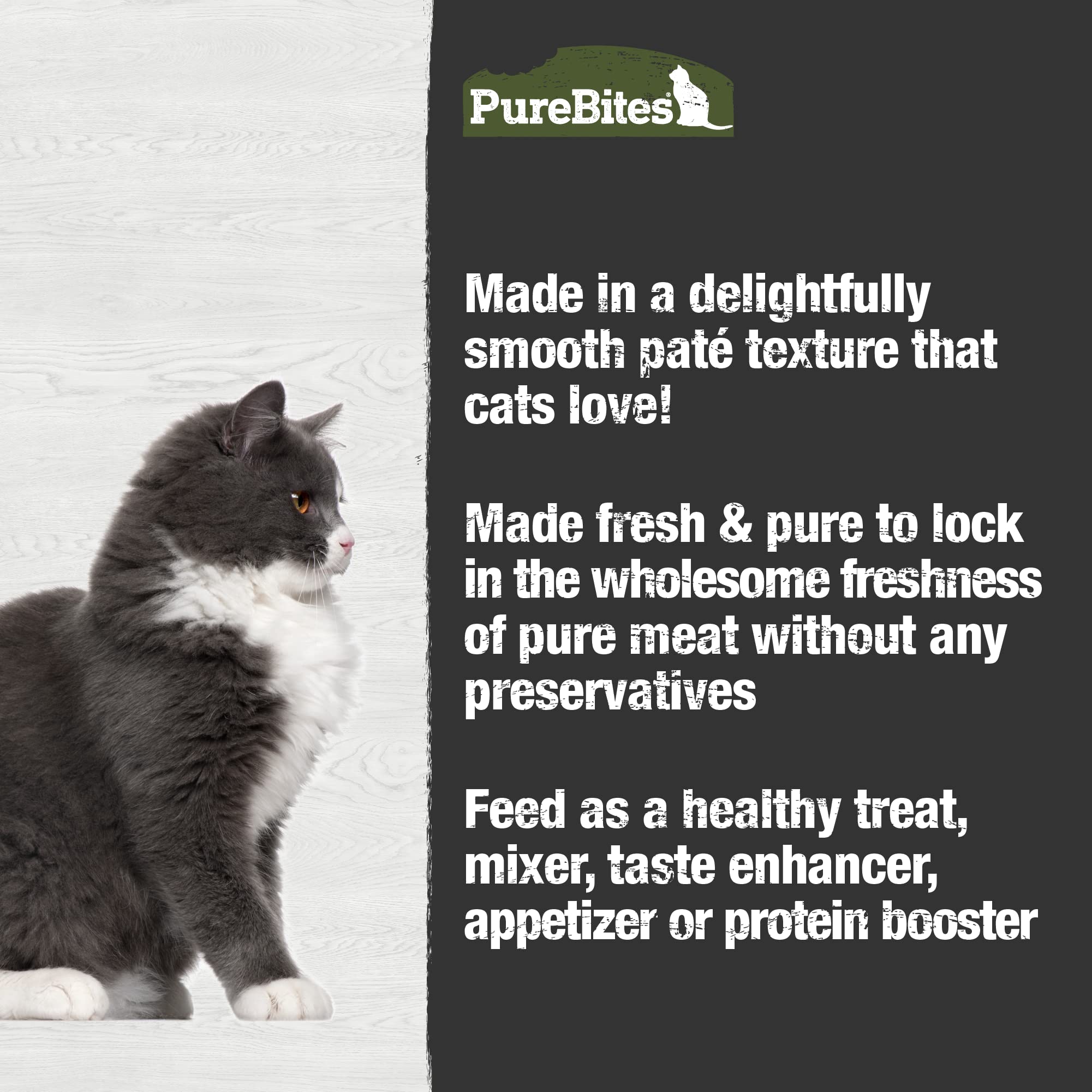 PureBites Patés 100% Pure for Cats, 2.5oz / 71g, Case of 12