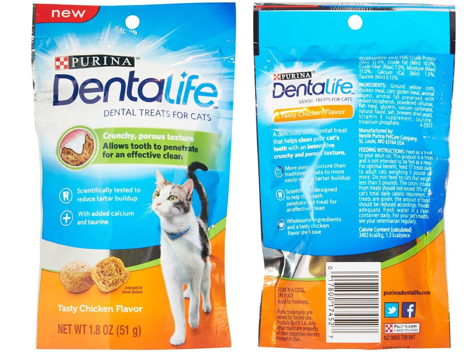 Purina Dentalife Dental Treats for Cats (Savory Salmon and Tasty Chicken)