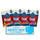 Blue Buffalo Stix Natural Soft-Moist Dog Treats, Beef, Bacon, Lamb, and Chicken 5-oz Variety Pack