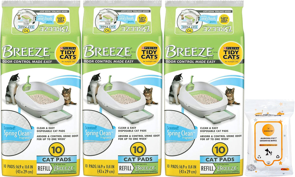 Tidy Cats Breeze Spring Clean Cat Pads Refill Pack (3) 10-Count