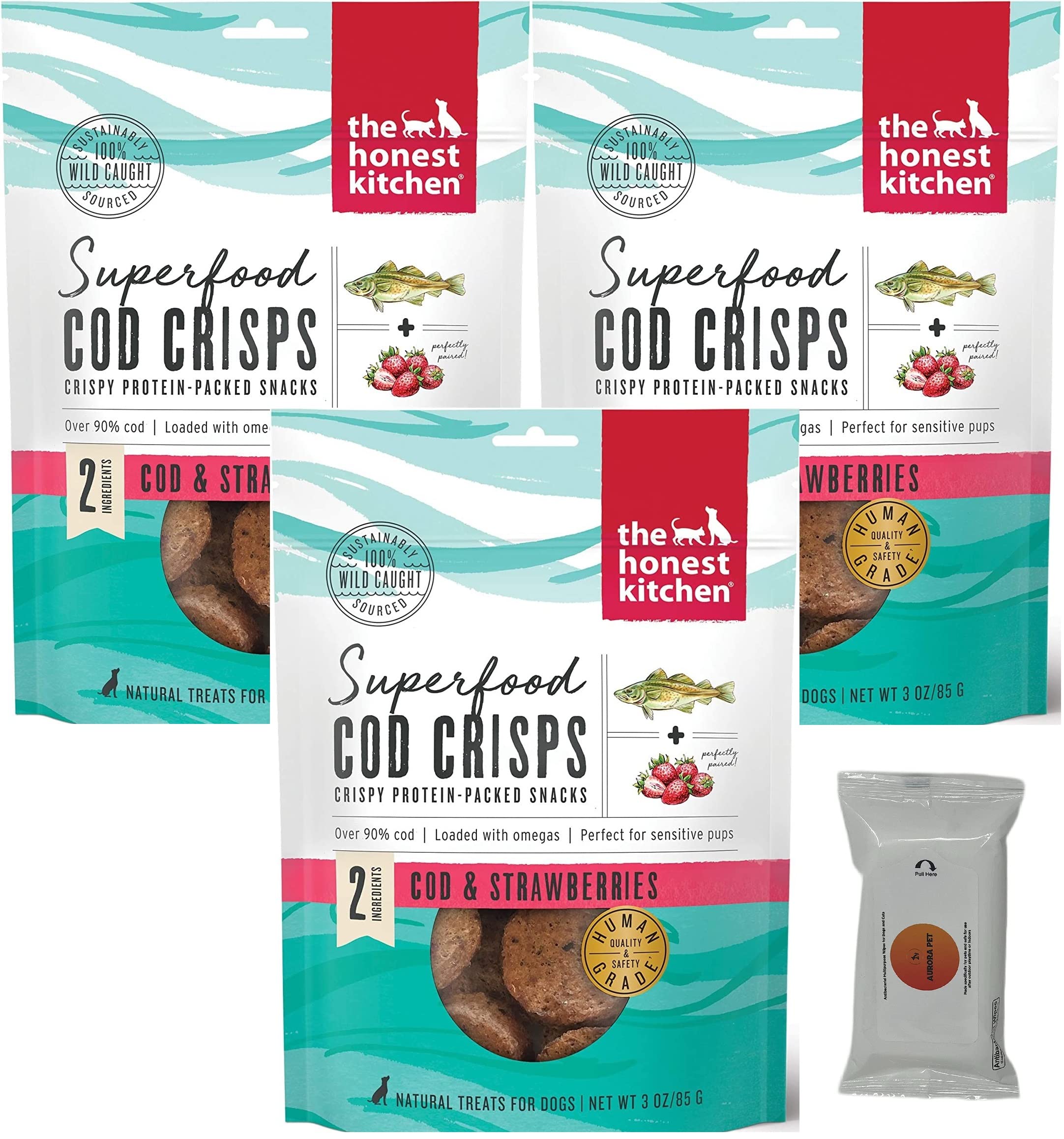 The Honest Kitchen Superfood Cod Crisps Cod & Strawberry Dog Treats