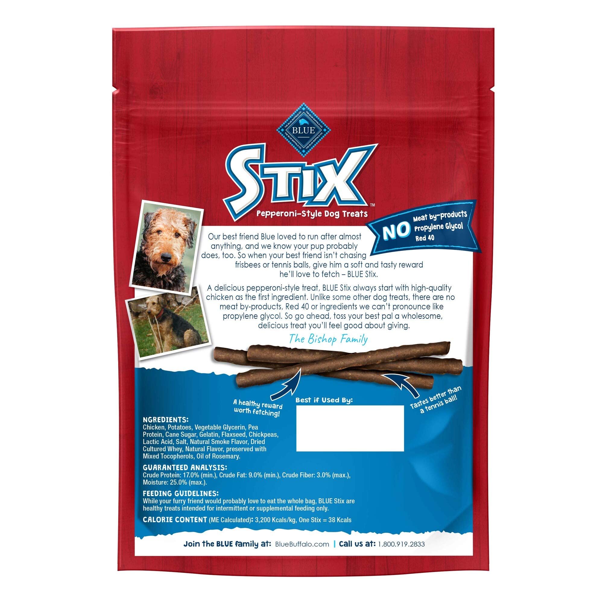 BLUE BUFFALO Stix Natural Soft-Moist Dog Treats, Chicken Recipe