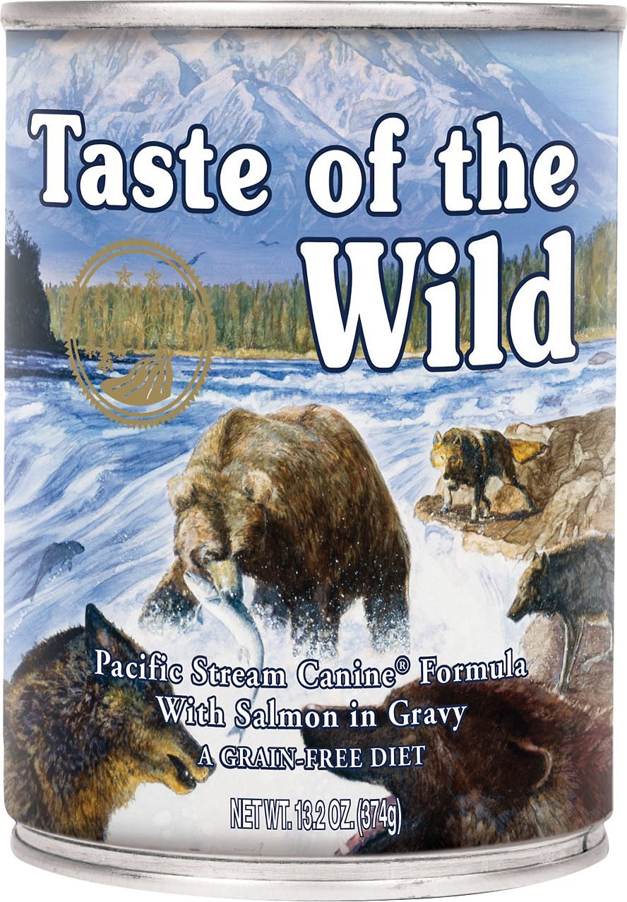 Taste of the Wild Pacific Stream Salmon in Gravy Wet Dog Food Cans (Pack of 12)