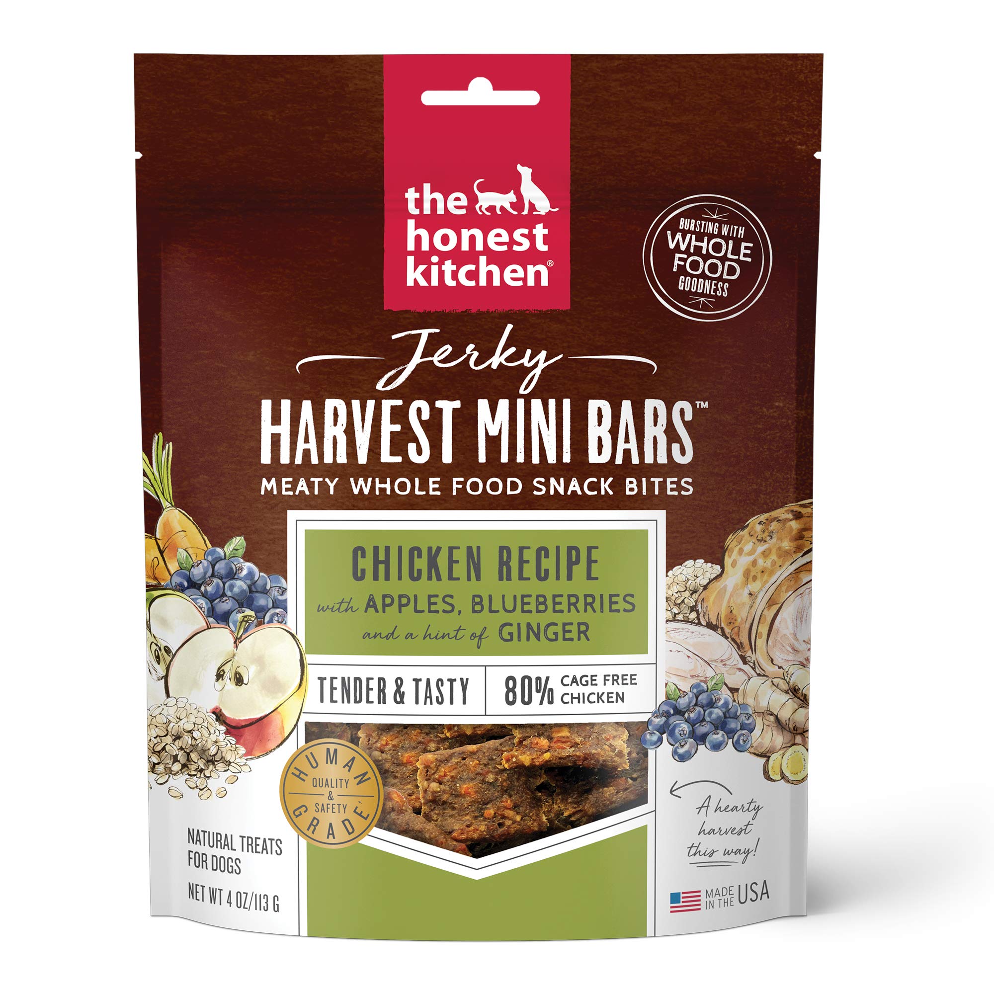 The Honest Kitchen Jerky Harvest Mini Bars Dog Treats