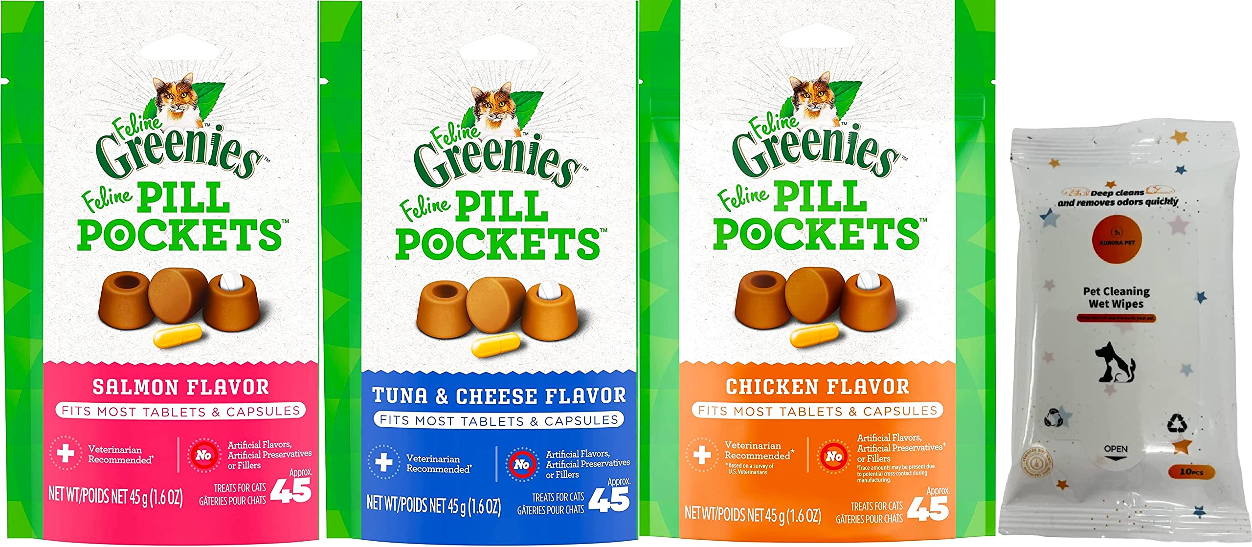 Greenies Pill Pockets Natural Soft Adult Cat Treats Variety Pack (1.6-oz Each)