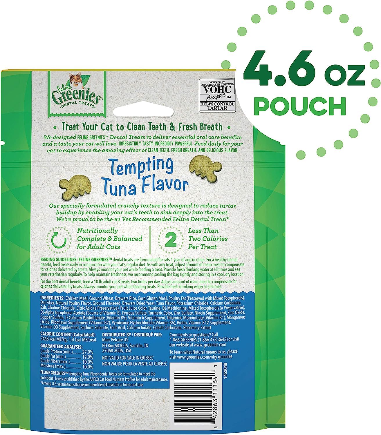 Greenies Natural Dental Care Cat Treats Variety Pack (Tuna, Salmon, Chicken)