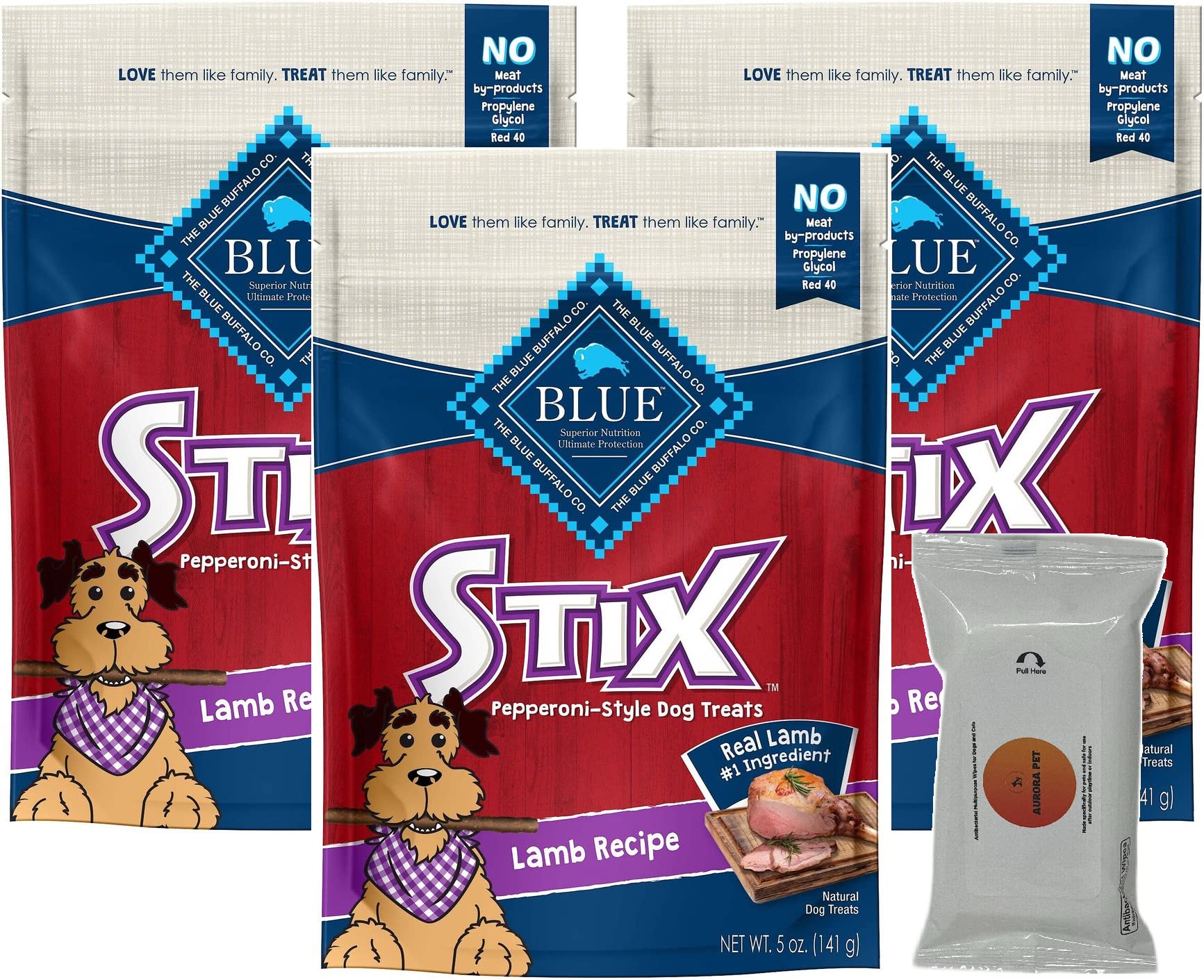 Blue Buffalo Blue Stix Lamb Recipe Pepperoni-Style Dog Treats 5-oz Bags