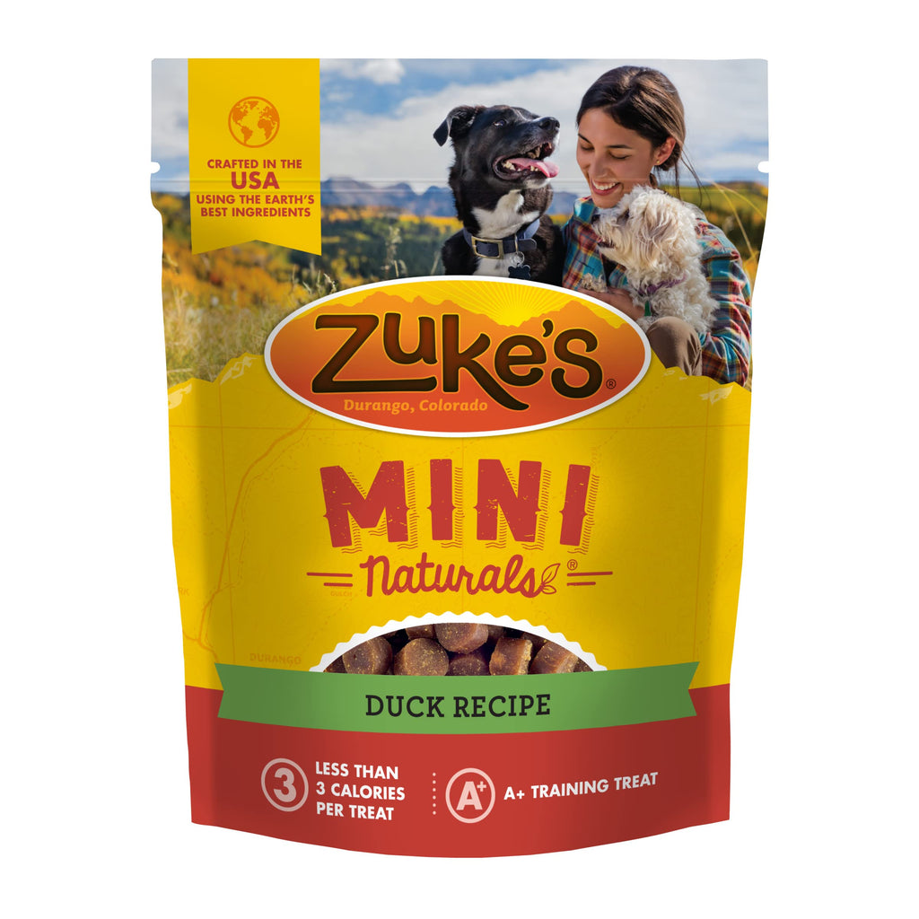 Zukes Mini Naturals Soft Treats for Training, Soft and Chewy (Duck Recipe)