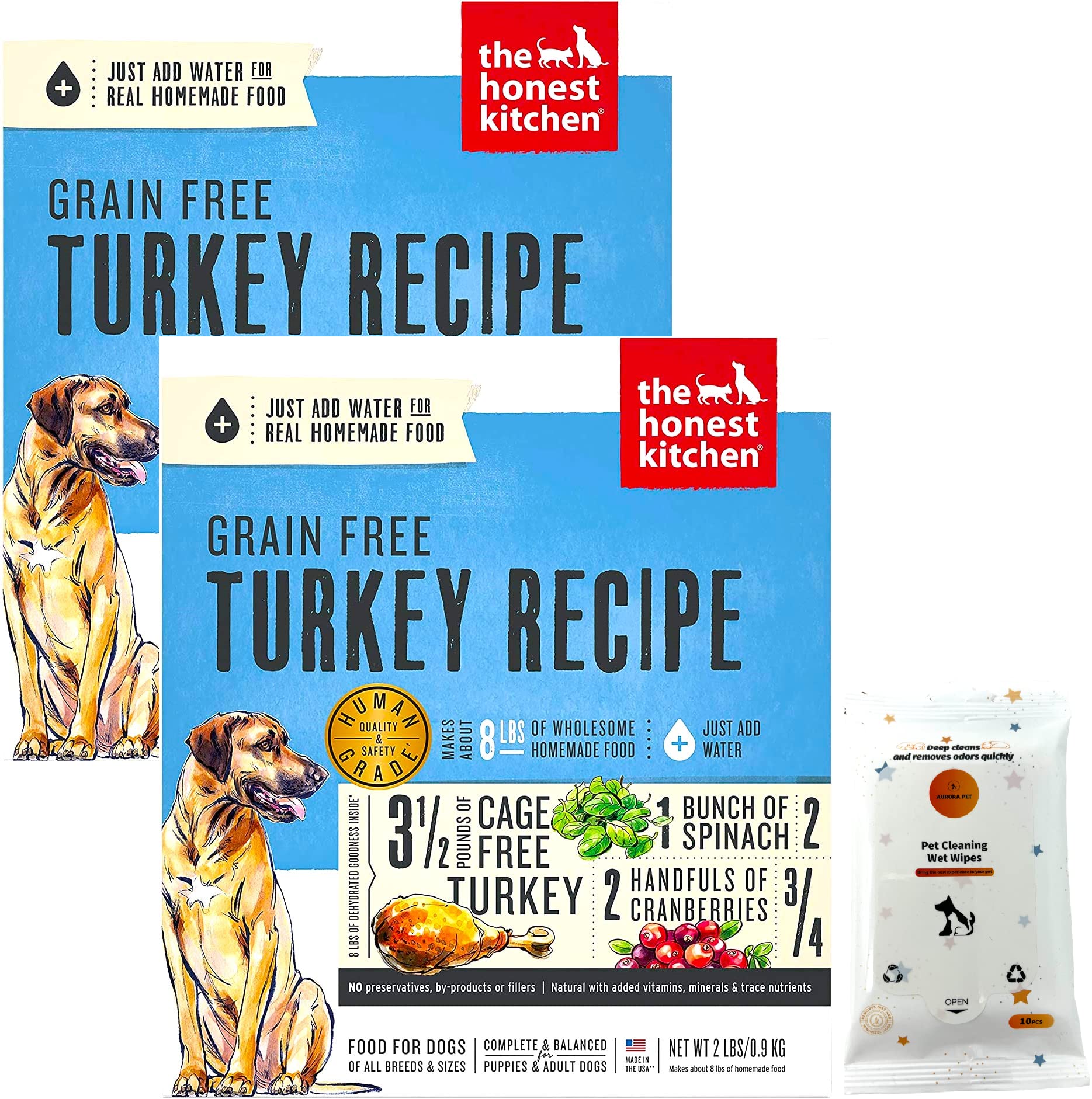 The Honest Kitchen Turkey Recipe Grain-Free Dehydrated Dog Food 2 Lb (Pack of 2)