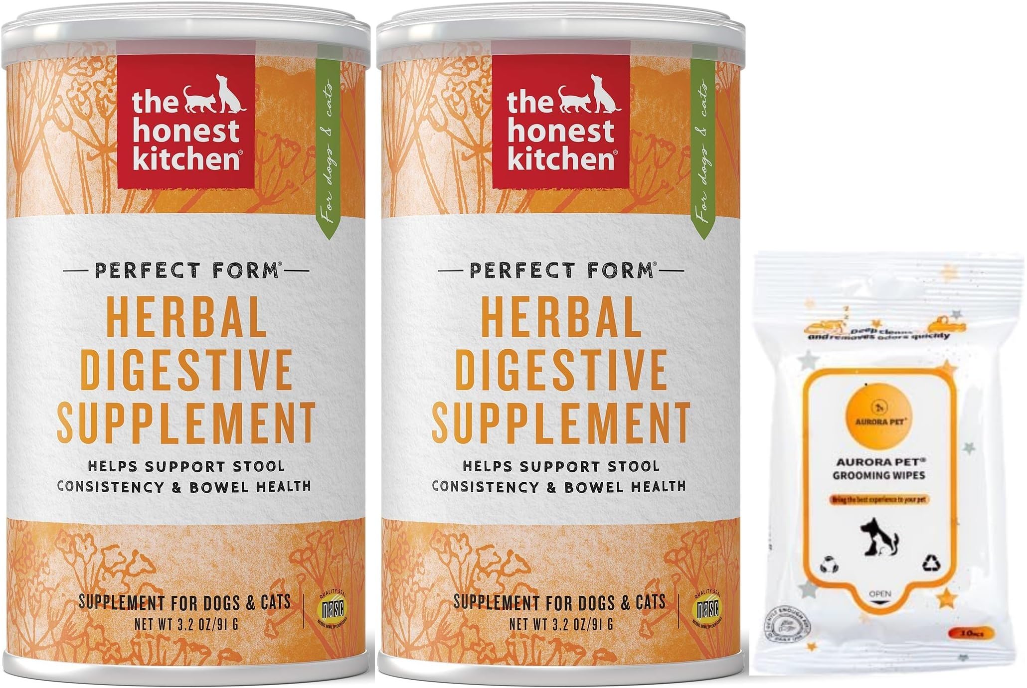 The Honest Kitchen Perfect Form Herbal Digestive Dog & Cat Supplement, (3.2-oz Each)