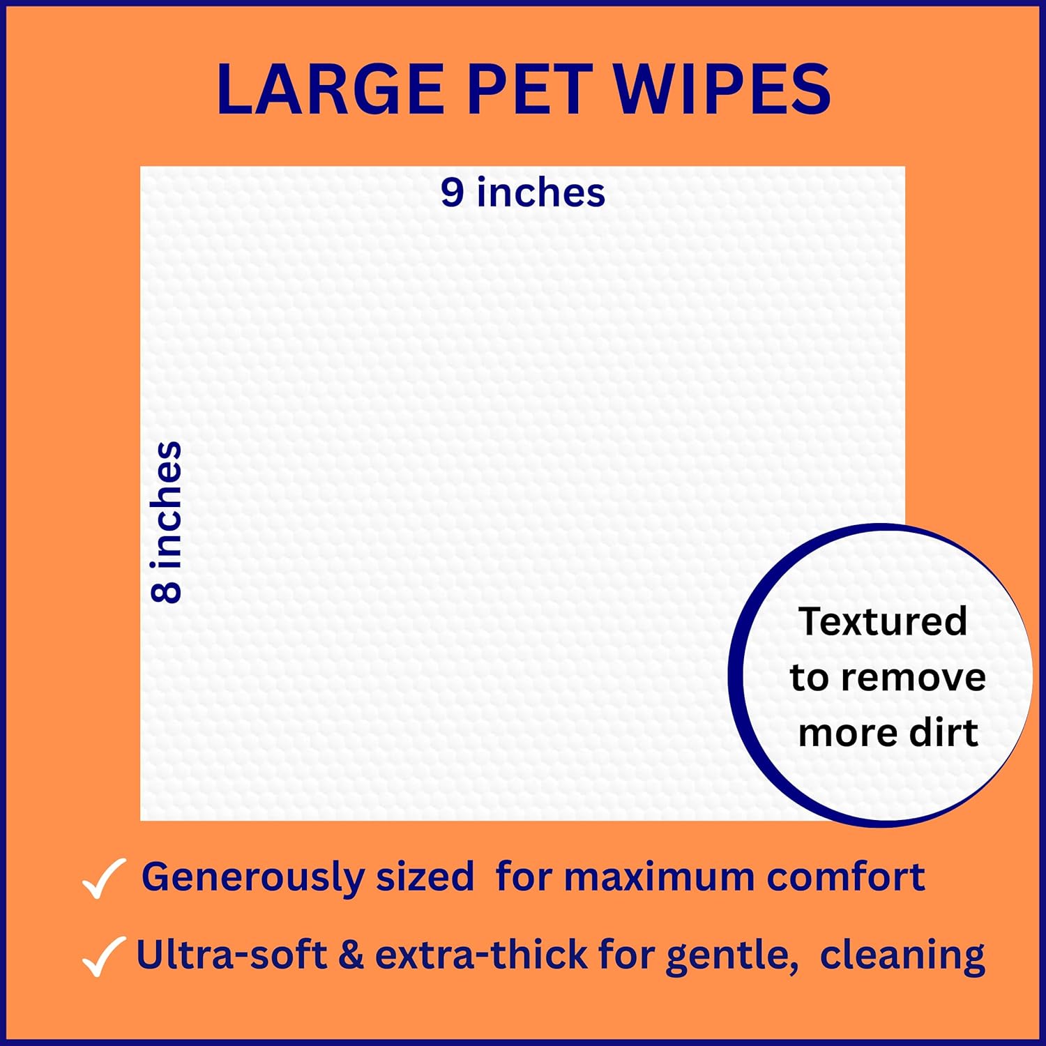 Aurora Pet Wipes – 100% Natural, Plant-Based Hypoallergenic Grooming Wipes for Dogs & Cats – Extra-Durable, Large & Thick for Effortless Cleaning