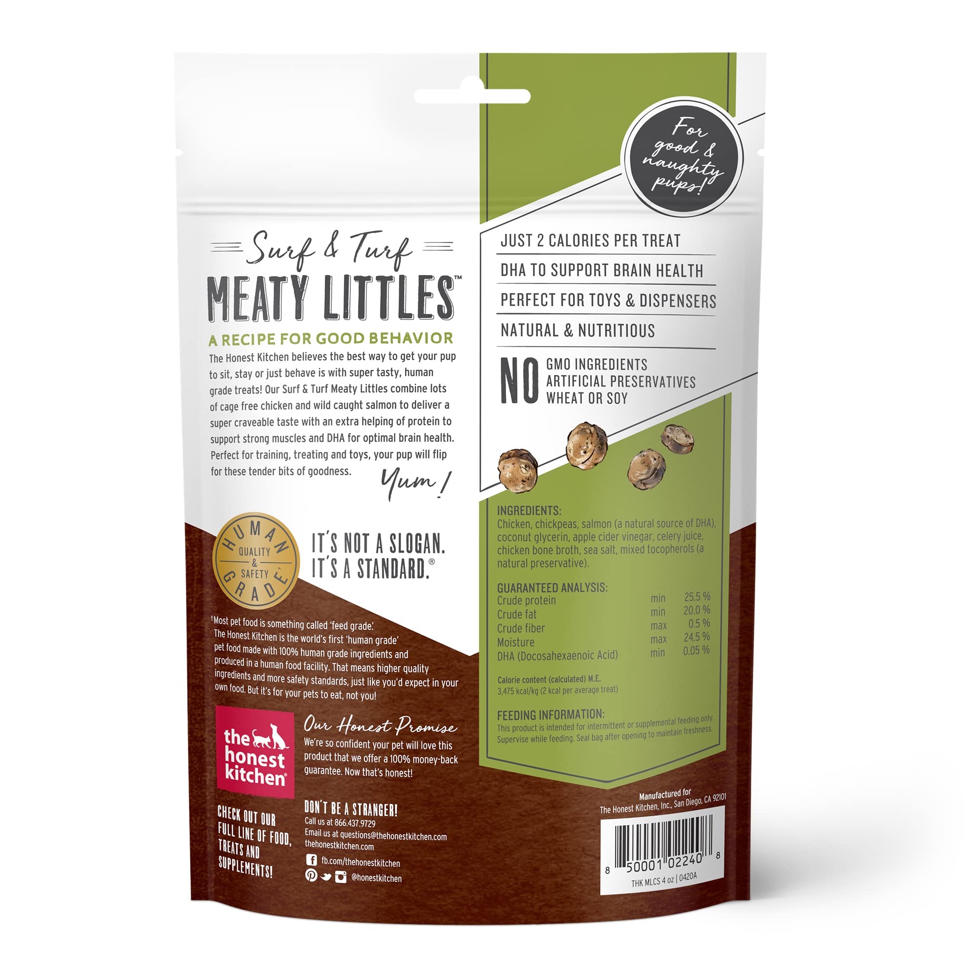 The Honest Kitchen Surf & Turf Meaty Littles Dog Treats - Tasty Training Treats - 4 oz. Bag