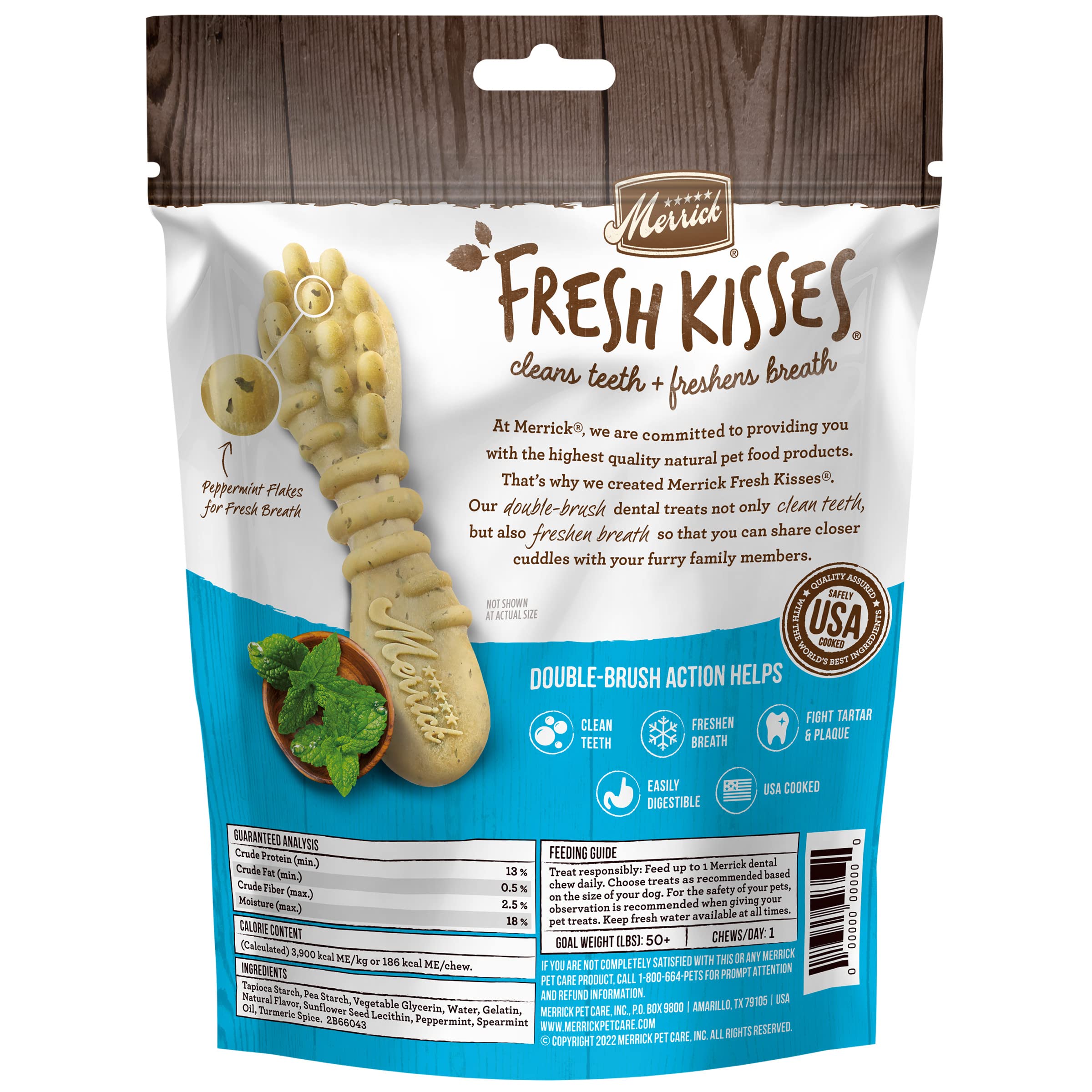 Merrick Fresh Kisses Oral Care Dental Dog Treats for Large Dogs Over 50 lbs