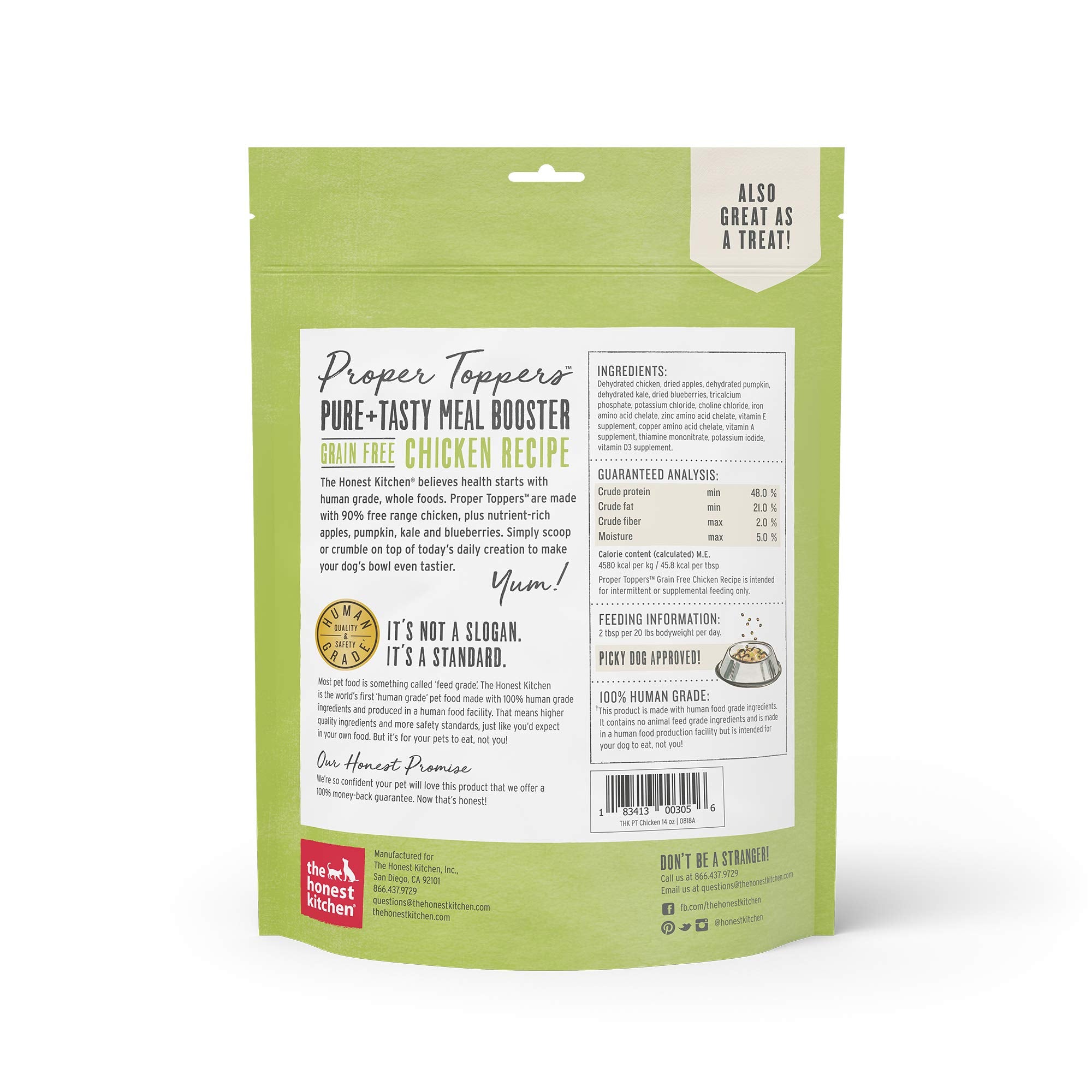 The Honest Kitchen Proper Toppers: Natural Human Grade Grain Free Dog Food Toppers