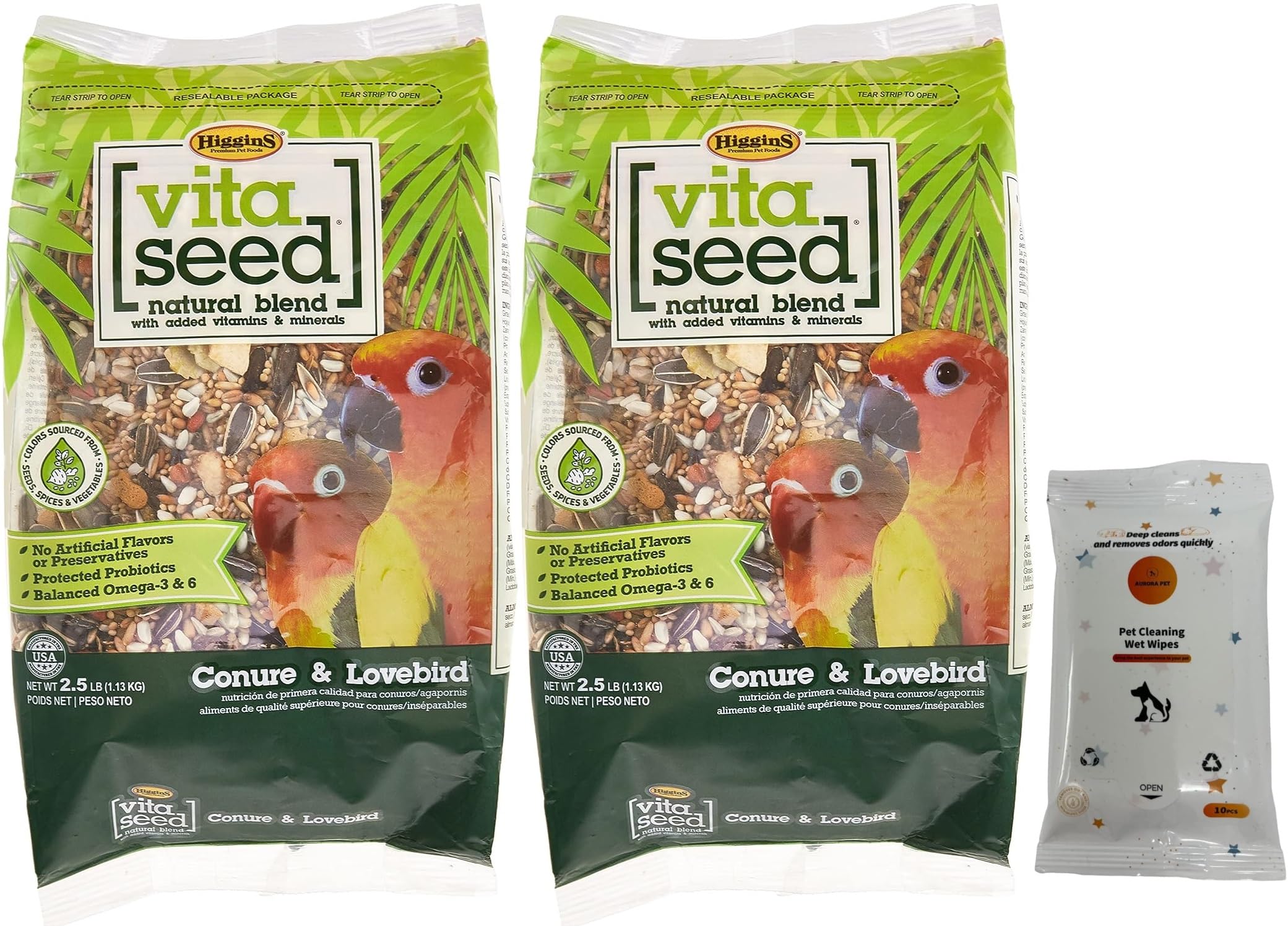 Higgins Vita Seed Conure & Lovebird Bird Food (2.5 Lb Bags)