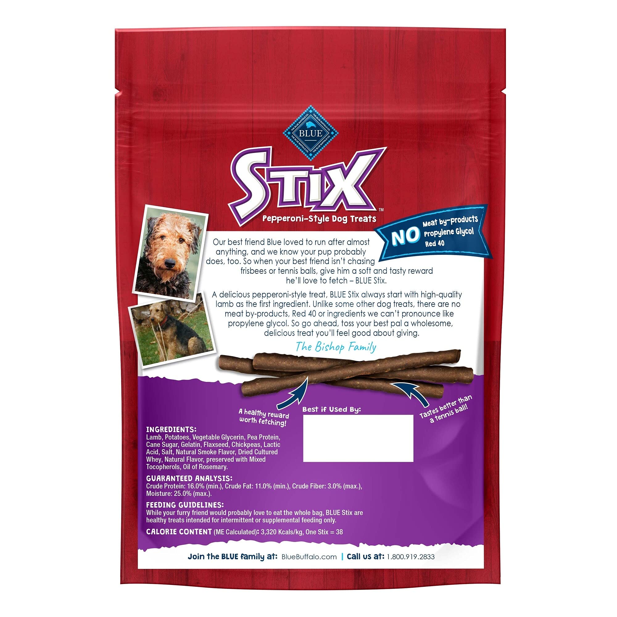 BLUE BUFFALO Stix Natural Soft-Moist Dog Treats, Bacon Recipe