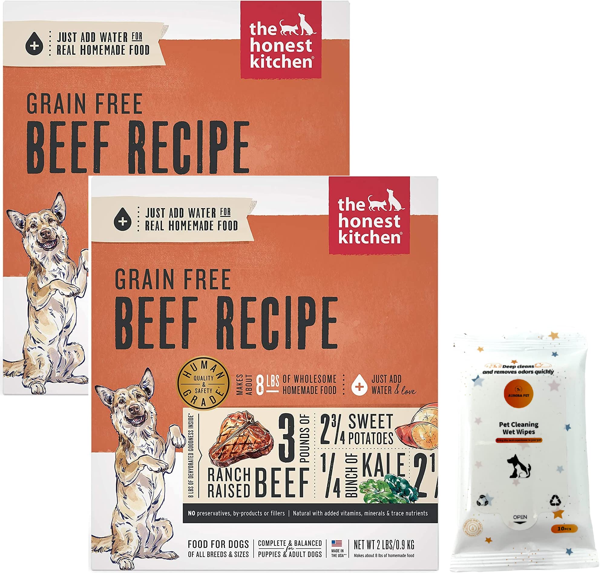 The Honest Kitchen Beef Recipe Grain-Free Dehydrated Dog Food (2 Lb Bags)