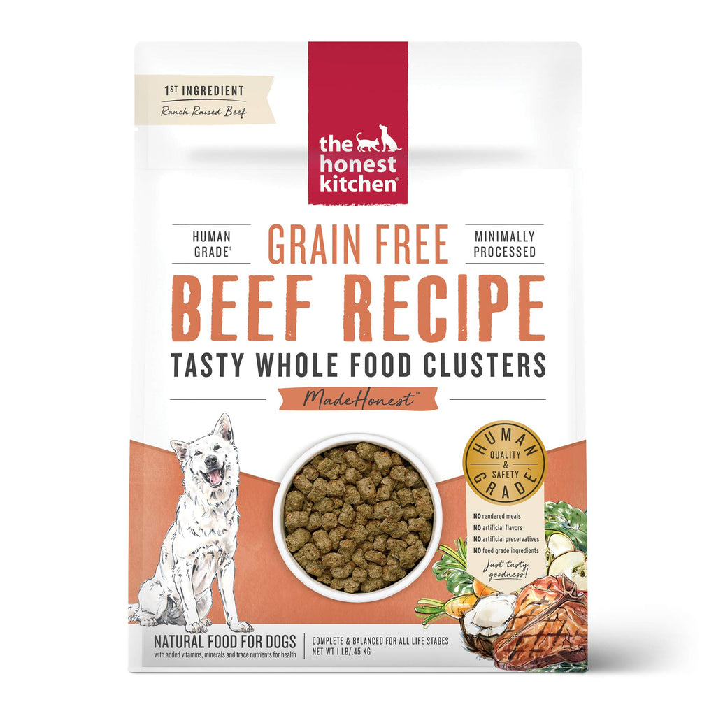 The Honest Kitchen Whole Food Clusters Grain Free Beef Dry Dog Food, 1 Lb