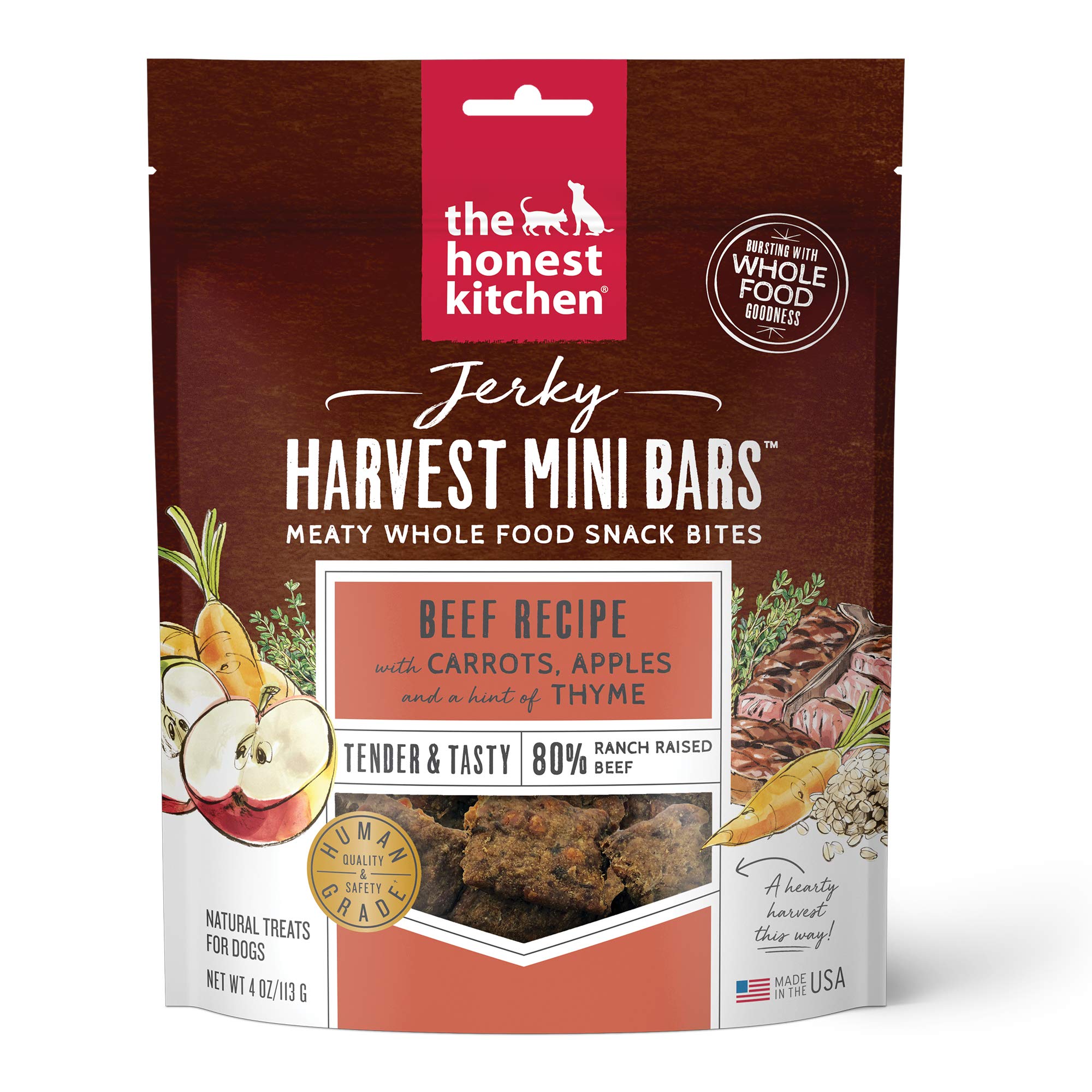 The Honest Kitchen Jerky Harvest Mini Bars Dog Treats