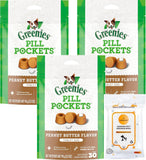 Greenies Pill Pockets Peanut Butter Flavor Tablet Size Dog Treats (Pack of 3)