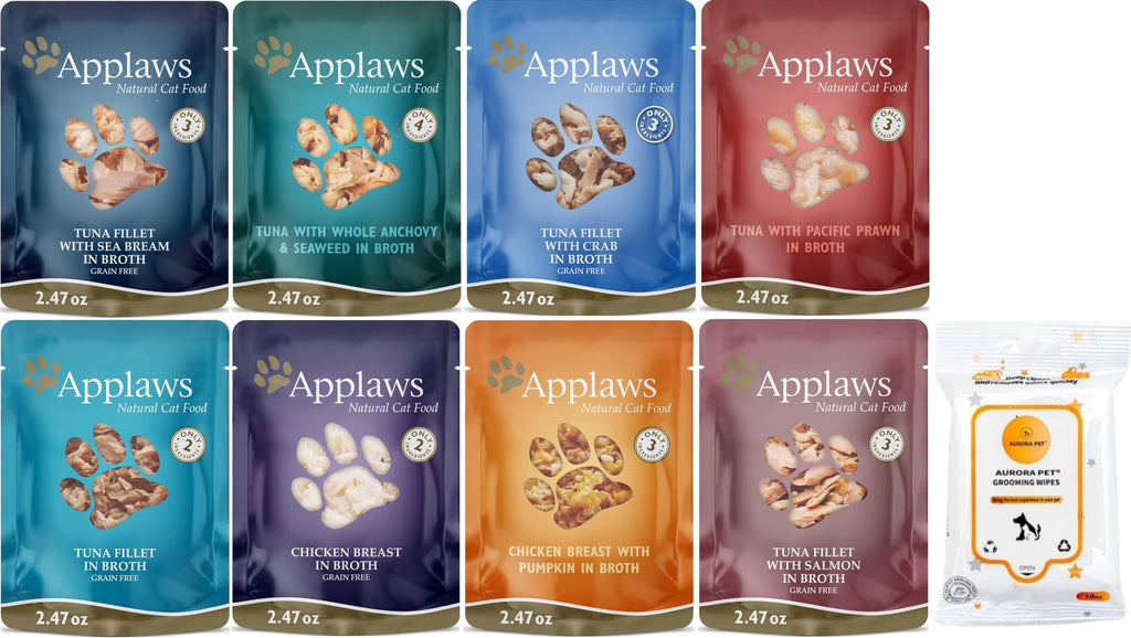 Applaws Bits in Broth Limited Ingredient Wet Cat Food Variety Pack (8 Flavors)