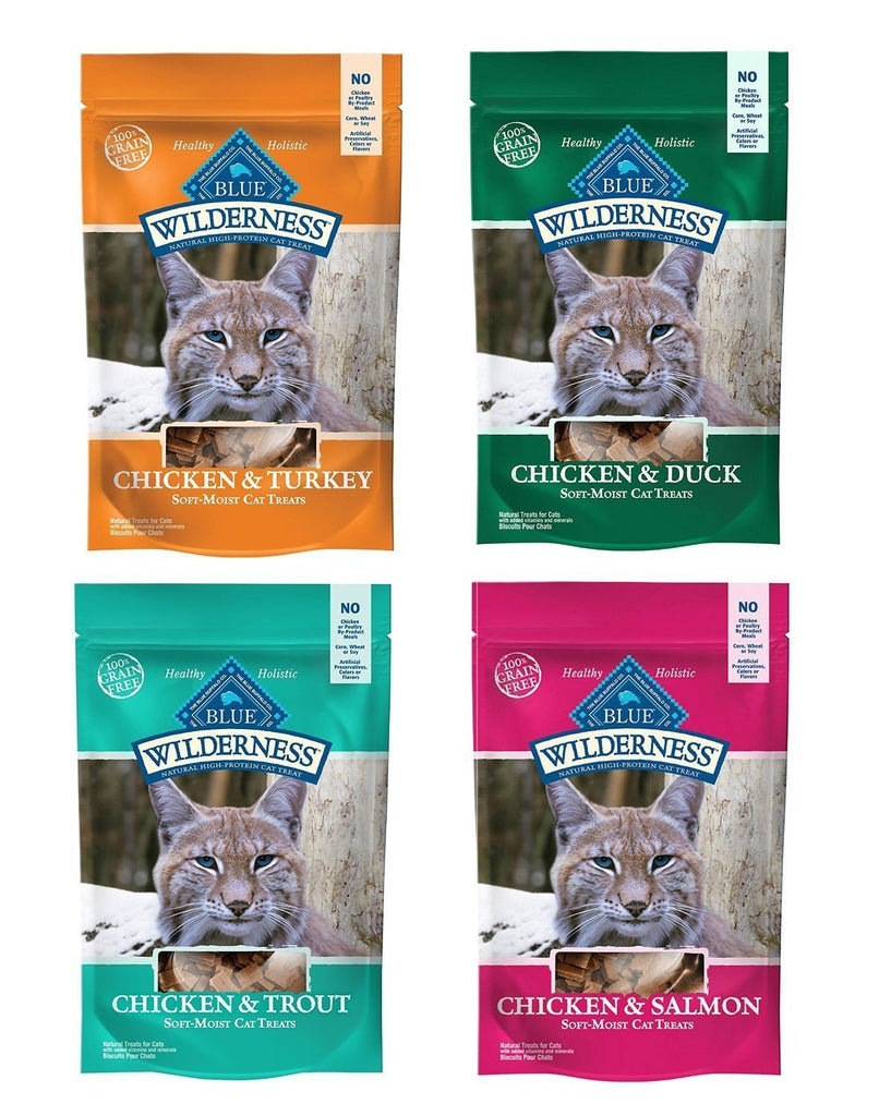 Blue Buffalo Wilderness Soft-Moist Grain-Free Cat Treats Variety Pack - 4 Flavors