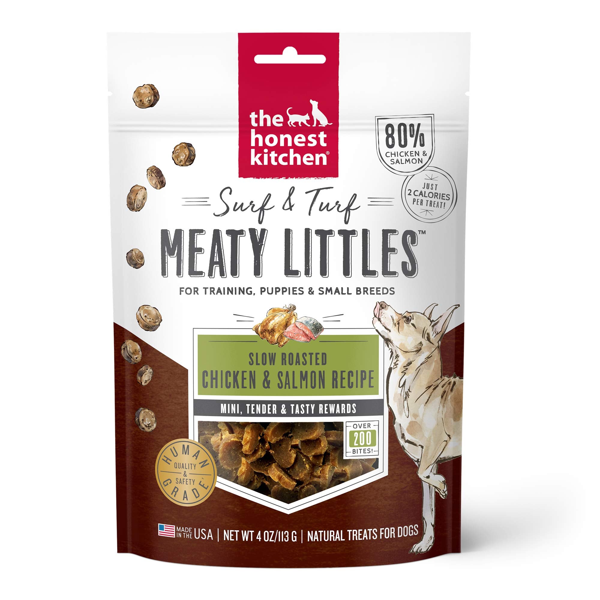 The Honest Kitchen Surf & Turf Meaty Littles Dog Treats - Tasty Training Treats - 4 oz. Bag