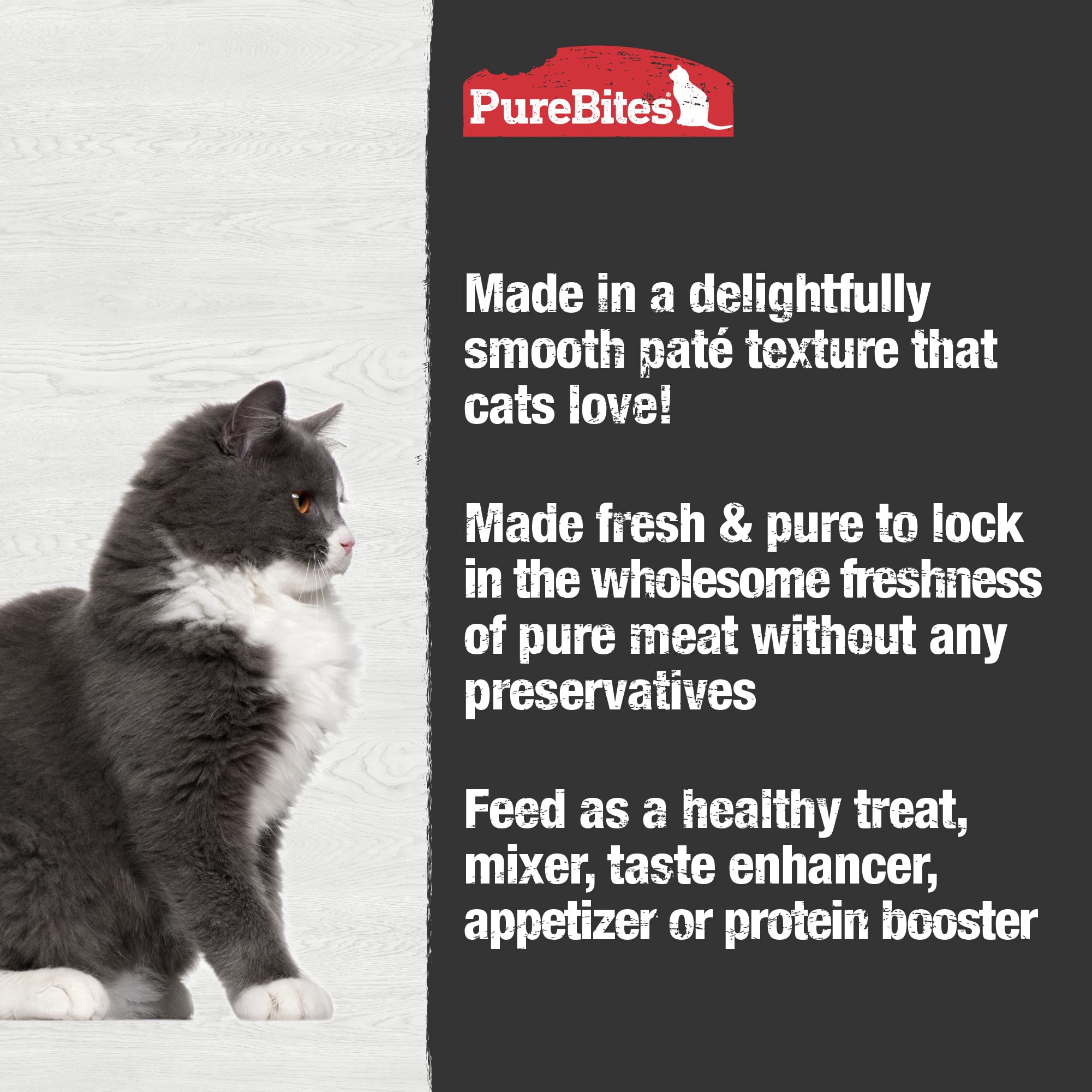 PureBites 100% Pure Chicken Pate Cat Treat | 2.5oz can | only 1 Ingredient | Case of 12