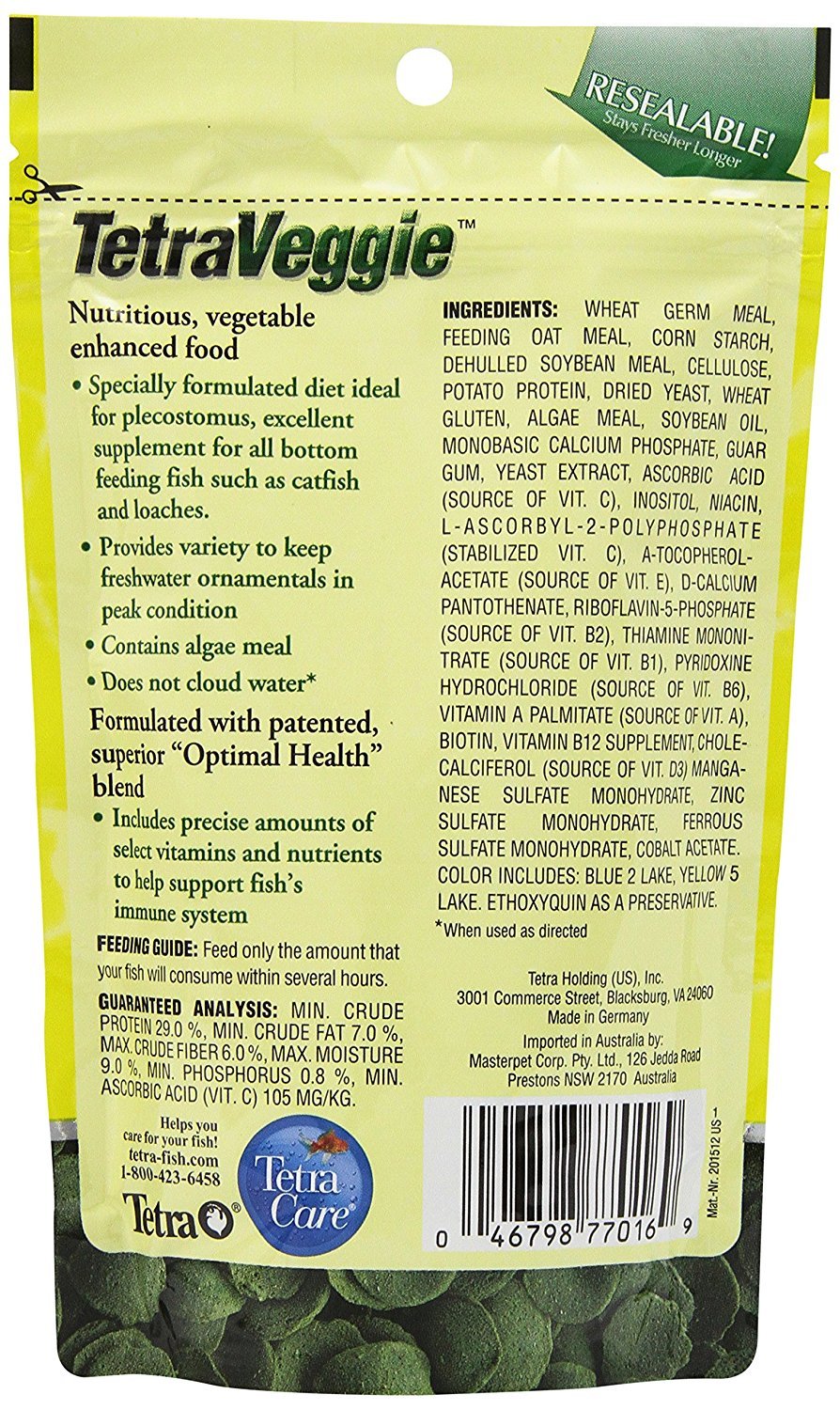 Tetra 77016 TetraVeggie Algae Wafers, 6-Ounce, 172-Gram