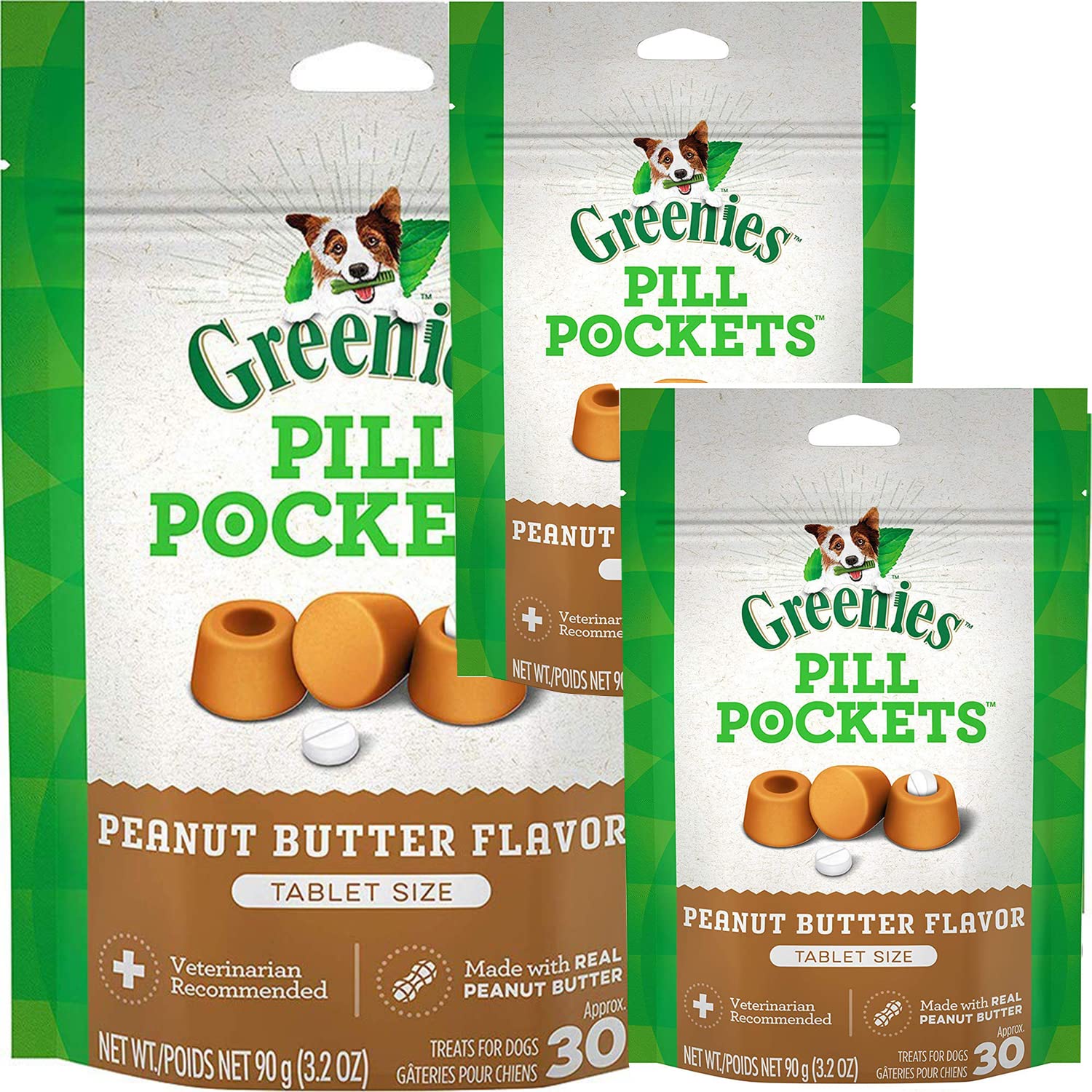 Greenies Pill Pockets Chicken Flavor Tablet Size Dog Treats (90 Tablets)