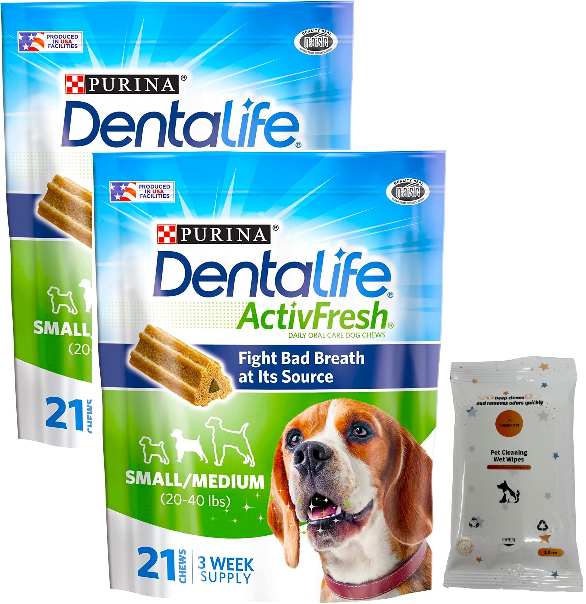 Purina DentaLife ActivFresh Daily Oral Care Small/Medium Dental Dog Treats (21 ct. Pouches)