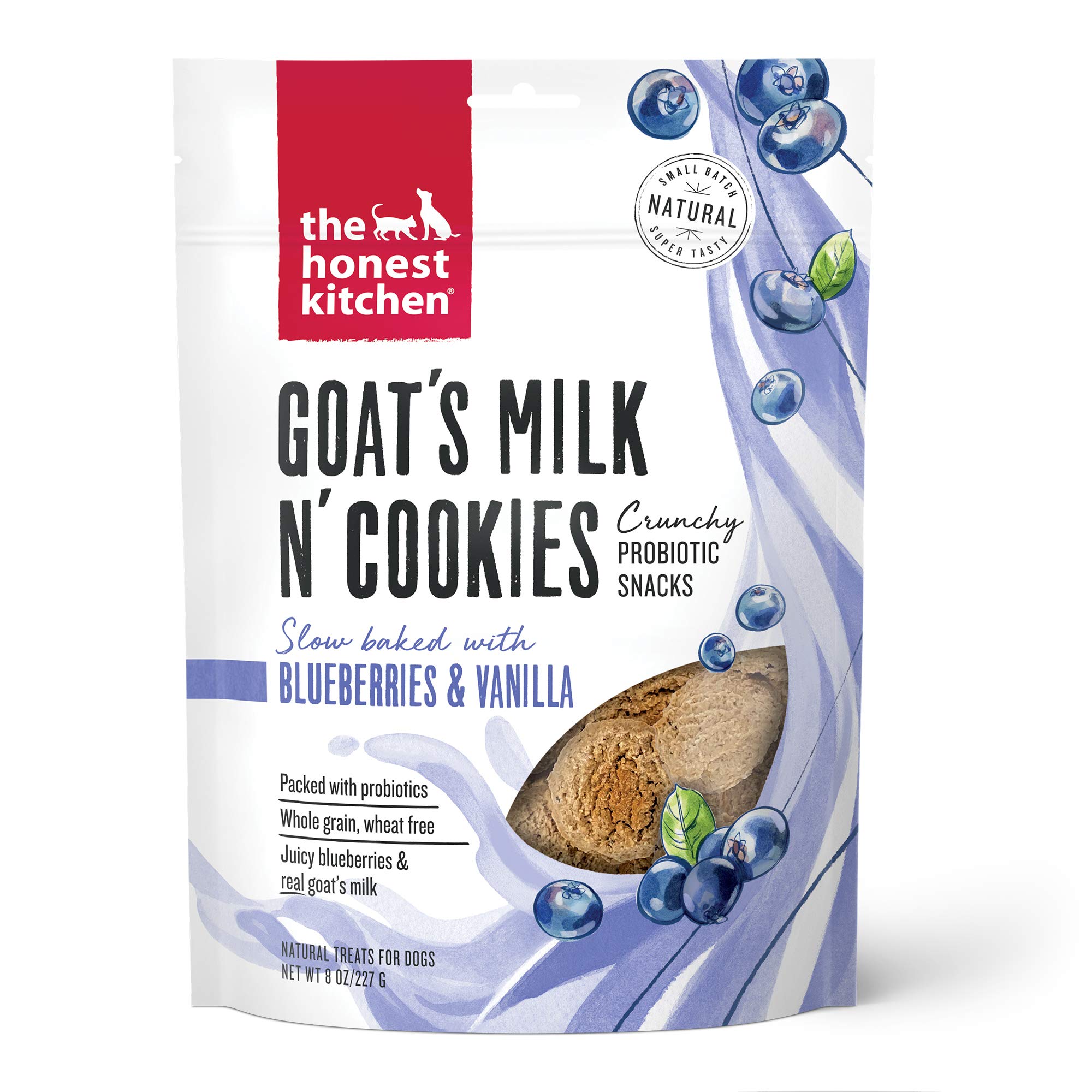 The Honest Kitchen Goat's Milk N' Cookies Crunchy Probiotic Snacks Natural Dog Treats, 8 oz. Bag