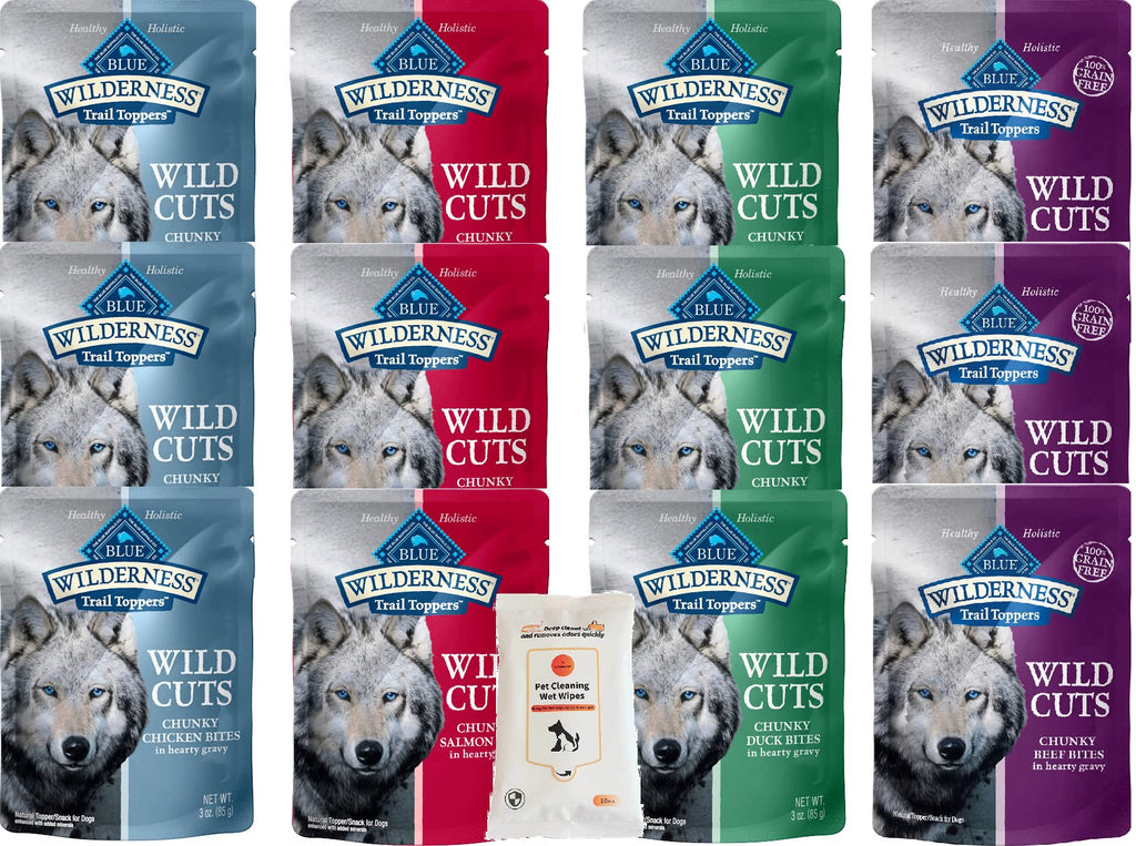 Blue Buffalo Wilderness Wild Cuts Trail Toppers Dog Food Variety Pack (12)