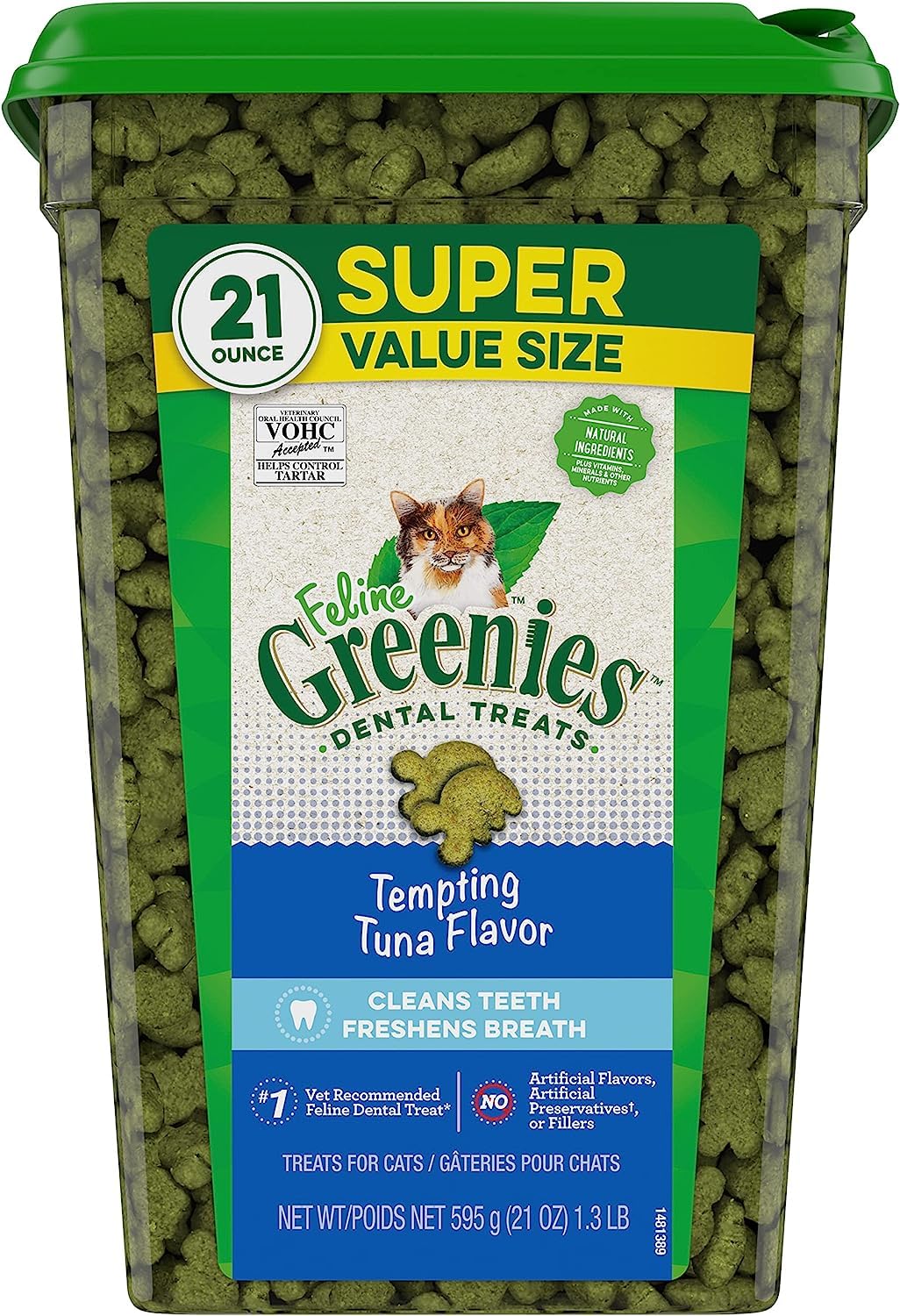 Greenies Super Value Size Natural Dental Care Cat Treats (1) Oven Roasted Chicken (1) Tempting Tuna