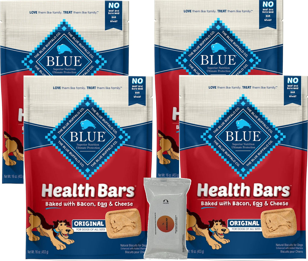 Blue Buffalo Health Bars Baked with Bacon, Egg and Cheese Dog Treats (Pack of 4)
