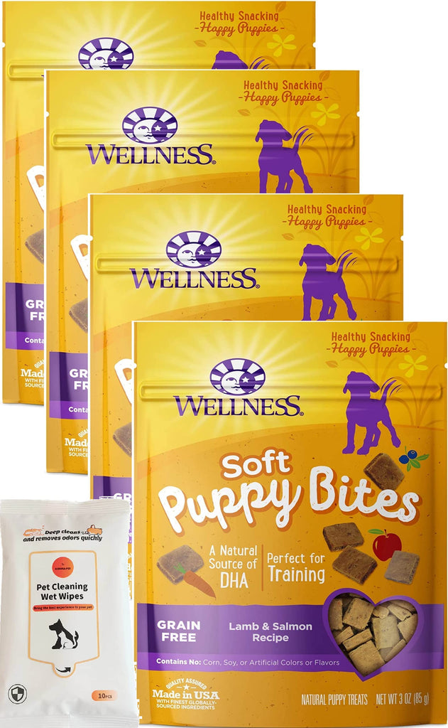 Wellness Soft Puppy Bites Lamb & Salmon Recipe Grain-Free Dog Treats (3-oz Bags)