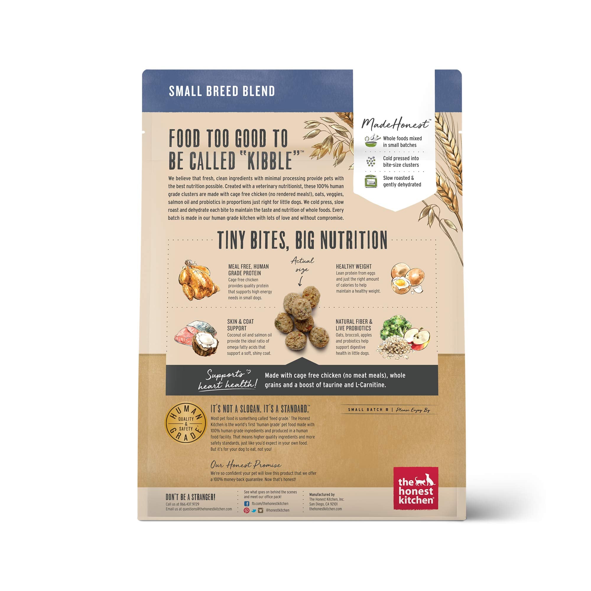 The Honest Kitchen Whole Food Clusters Small Breed Whole Grain Chicken & Oat Recipe Dry Dog Food