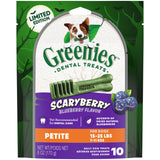 Greenies Petite Halloween Natural Dental Dog Chew Treats, ScaryBerry Blueberry Flavor, 6 oz (10-Count)