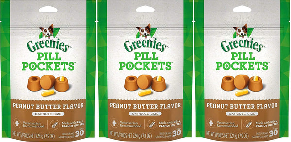 Greenies Pill Pockets Peanut Butter Flavor Capsule Size Dog Treats