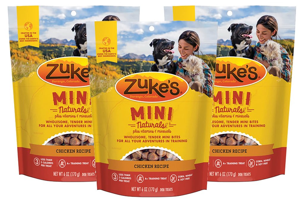 Zuke's Mini Naturals Dog Training Treats, Chicken Recipe, Soft & Tender Mini Dog Treats with Vitamins & Minerals